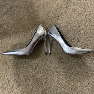 Silver pumps - Size 8 - WORN ONCE!